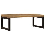 Vidaxl table basse 100x50x35 cm bois de manguier solide et acier Vidaxl table basse 100x50x35 cm bois de manguier solide et acier