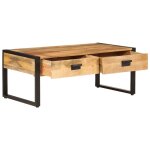 Vidaxl table basse 100x54x40 cm bois de manguier solide et fer Vidaxl table basse 100x54x40 cm bois de manguier solide et fer