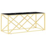 Vidaxl table basse 110x45x45 cm acier inoxydable et verre Vidaxl table basse 110x45x45 cm acier inoxydable et verre