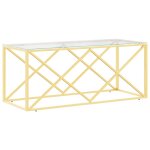 Vidaxl table basse 110x45x45 cm acier inoxydable et verre