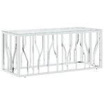 Vidaxl table basse 110x45x45 cm acier inoxydable et verre Vidaxl table basse 110x45x45 cm acier inoxydable et verre