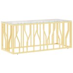 Vidaxl table basse 110x45x45 cm acier inoxydable et verre