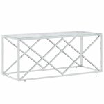 Vidaxl table basse 110x45x45 cm acier inoxydable et verre