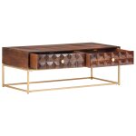 Vidaxl table basse 112 x 50 x 40 cm en bois de manguier massif