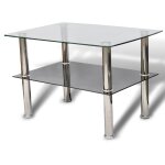 Vidaxl table basse avec 2 tagres verre