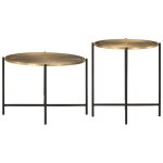 Vidaxl tables basses lot de 2 laiton et noir mtal