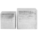 Vidaxl tables basses 2 pcs argenté aluminium Vidaxl tables basses 2 pcs argenté aluminium