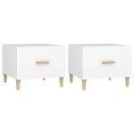 Vidaxl tables basses 2 pcs blanc 50x50x40 cm bois d'ing�nierie