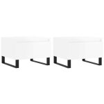 Vidaxl tables basses 2 pcs blanc brillant 50x46x35cm bois d'ing�nierie