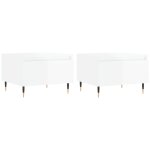 Vidaxl tables basses 2 pcs blanc brillant 50x46x35cm bois d'ing�nierie
