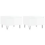 Vidaxl tables basses 2 pcs blanc brillant 50x46x35cm bois d'ing�nierie