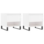 Vidaxl tables basses 2 pcs blanc brillant 50x46x50cm bois d'ing�nierie