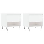 Vidaxl tables basses 2 pcs blanc brillant 50x46x50cm bois d'ing�nierie