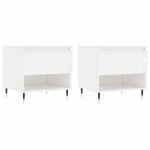 Vidaxl tables basses 2 pcs blanc brillant 50x46x50cm bois d'ing�nierie