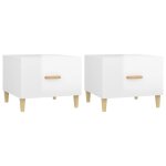 Vidaxl tables basses 2 pcs blanc brillant 50x50x40cm bois d'ing�nierie