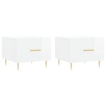 Vidaxl tables basses 2 pcs blanc brillant 50x50x40cm bois d'ing�nierie