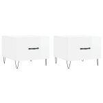 Vidaxl tables basses 2 pcs blanc brillant 50x50x40cm bois d'ing�nierie