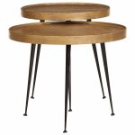 Vidaxl table basse 2 pcs en bois d'ing�nierie dor�