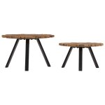 Vidaxl tables basses 2 pcs bois de rcupration massif
