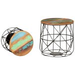 Vidaxl tables basses 2 pcs bois de rcupration massif