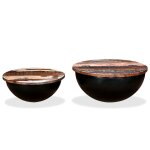 Vidaxl ensemble de table basse 2pcs bois rcupration massif forme bol