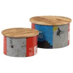 Vidaxl tables basses 2 pcs bois solide de manguier
