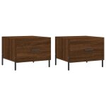 Vidaxl tables basses 2 pcs ch�ne marron 50x50x40 cm bois d'ing�nierie