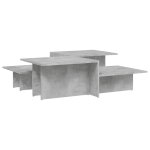 Vidaxl tables basses 2 pcs gris b�ton bois d'ing�nierie