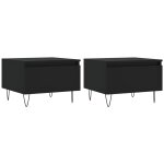 Vidaxl tables basses 2 pcs noir 50x46x35 cm bois d'ing�nierie