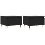Vidaxl tables basses 2 pcs noir 50x46x35 cm bois d'ingénierie Vidaxl tables basses 2 pcs noir 50x46x35 cm bois d'ingénierie