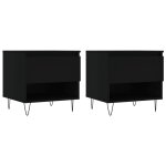 Vidaxl tables basses 2 pcs noir 50x46x50 cm bois d'ing�nierie