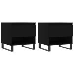 Vidaxl tables basses 2 pcs noir 50x46x50 cm bois d'ing�nierie