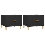 Vidaxl tables basses 2 pcs noir 50x50x40 cm bois d'ingnierie
