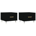 Vidaxl tables basses 2 pcs noir 50x50x40 cm bois d'ing�nierie
