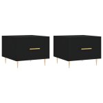 Vidaxl tables basses 2 pcs noir 50x50x40 cm bois d'ing�nierie