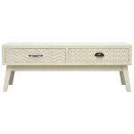 Vidaxl table basse avec 2 tiroirs gris sculpt 110x50x40 cm bois