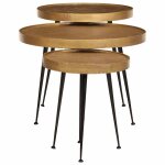 Vidaxl table basse 3 pcs en bois d'ing�nierie dor�