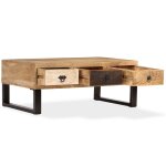 Vidaxl table basse avec 3 tiroirs bois de manguier massif 90x50x35 cm