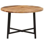 Vidaxl table basse 54x54x35 cm bois de manguier solide et fer
