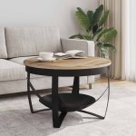 Vidaxl table basse �68x43 cm bois de manguier brut