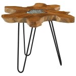 Vidaxl table basse 70x45 cm bois de teck massif et polyr�sine