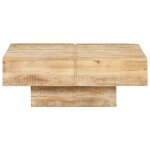Vidaxl table basse 80x80x28 cm bois de manguier massif