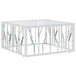 Vidaxl table basse 80x80x40 cm acier inoxydable et verre