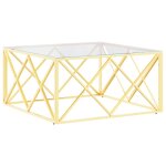 Vidaxl table basse 80x80x40 cm acier inoxydable et verre