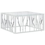 Vidaxl table basse 80x80x40 cm acier inoxydable et verre Vidaxl table basse 80x80x40 cm acier inoxydable et verre