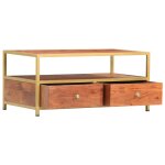 Vidaxl table basse 90 x 50 x 40 cm bois d'acacia massif