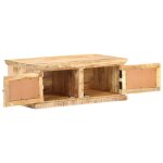 Vidaxl table basse 90x50x35 cm bois de manguier et canne naturelle