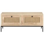 Vidaxl table basse 90x50x37 cm bois de manguier et canne naturelle Vidaxl table basse 90x50x37 cm bois de manguier et canne naturelle