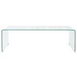 Vidaxl table basse 98x45x30 cm verre trempé transparent Vidaxl table basse 98x45x30 cm verre trempé transparent