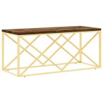 Vidaxl table basse acier inoxydable et bois massif de rcupration